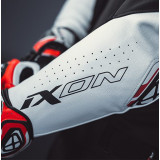 Geaca (jacheta) motociclete barbati piele Racing Ixon vara model Vortex 3 MS culoare: negru/alb