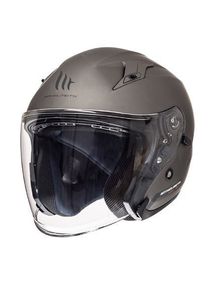 Casca open face motociclete MT Avenue SV titanium mat (ochelari soare integrati)