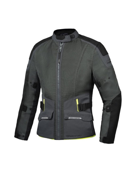 Geaca (jacheta) motociclete barbati Touring/Adventure Ixon vara model M-Njord MS culoare: verde/negru/galben