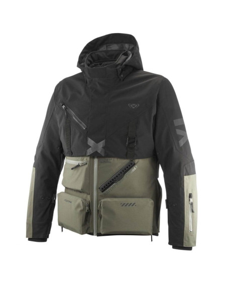 Geaca (jacheta) motociclete barbati Touring/Adventure Ixon All season model Etna MS culoare: khaki/negru - concept modular (geac