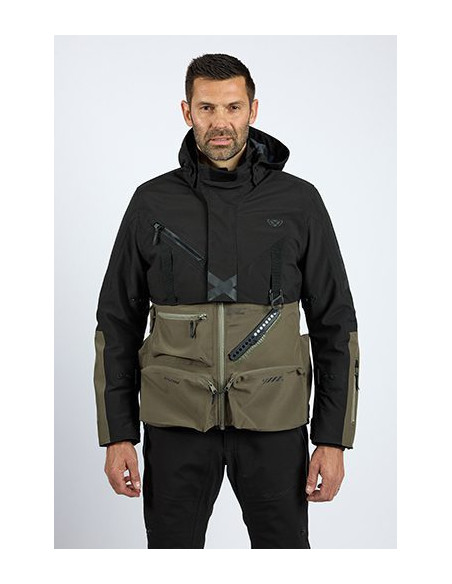 Geaca (jacheta) motociclete barbati Touring/Adventure Ixon All season model Etna MS culoare: khaki/negru - concept modular (geac