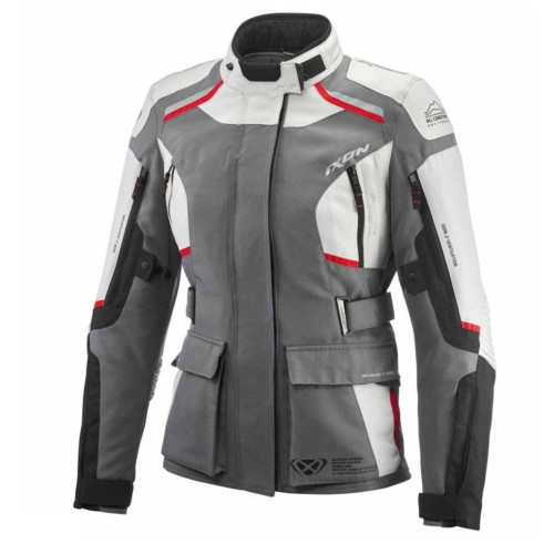 Geaca (jacheta) motociclete femei Touring/Adventure Ixon All season model Midgard LS culoare: gri/negru/rosu