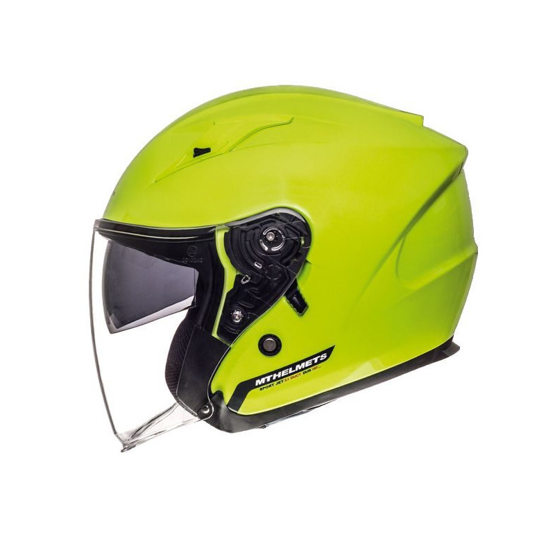 Casca open face motociclete MT Avenue SV galben fluor lucios (ochelari soare integrati)