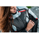 Geaca (jacheta) motociclete femei Touring/Adventure Ixon All season model Midgard LS culoare: gri/negru/rosu