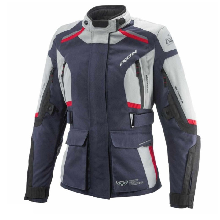 Geaca (jacheta) motociclete femei Touring/Adventure Ixon All season model Midgard LS culoare: gri/navy/negru