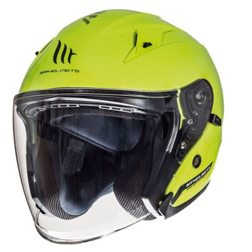 Casca open face motociclete MT Avenue SV galben fluor lucios (ochelari soare integrati) 2