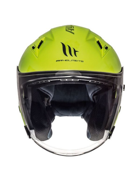 Casca open face motociclete MT Avenue SV galben fluor lucios (ochelari soare integrati)
