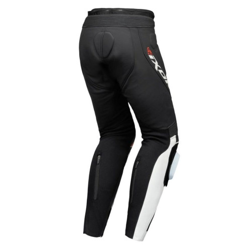 Pantaloni motociclete barbati piele Racing Ixon vara model Vortex 3 MS culoare: negru/alb 2