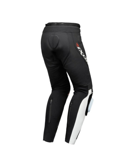 Pantaloni motociclete barbati piele Racing Ixon vara model Vortex 3 MS culoare: negru/alb