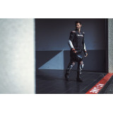 Pantaloni motociclete barbati piele Racing Ixon vara model Vortex 3 MS culoare: negru/alb