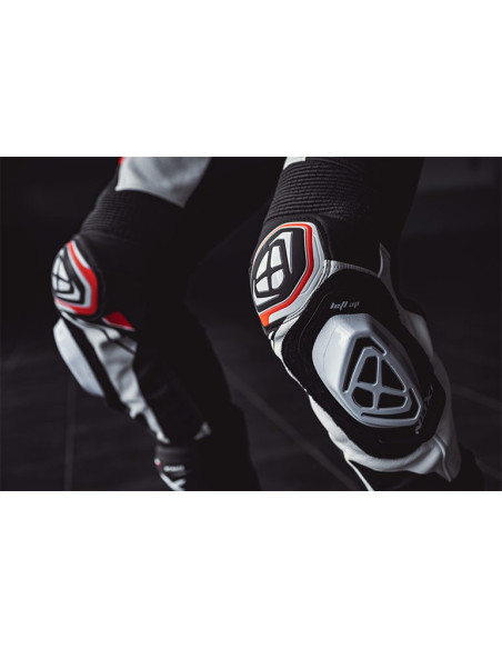 Pantaloni motociclete barbati piele Racing Ixon vara model Vortex 3 MS culoare: negru/alb