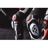 Pantaloni motociclete barbati piele Racing Ixon vara model Vortex 3 MS culoare: negru/alb
