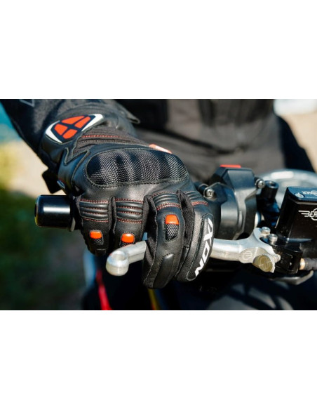 Manusi barbati Roadster iarna piele Ixon model Pro Hawker MS culoare: negru/rosu - degete tactile (100% waterproof + protectie t