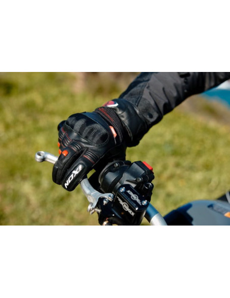 Manusi barbati Roadster iarna piele Ixon model Pro Hawker MS culoare: negru/rosu - degete tactile (100% waterproof + protectie t