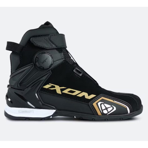 Ghete moto Roadster femei All Season Ixon model Bull 2 WP LS culoare: negru/alb/auriu (100% waterproof) 2