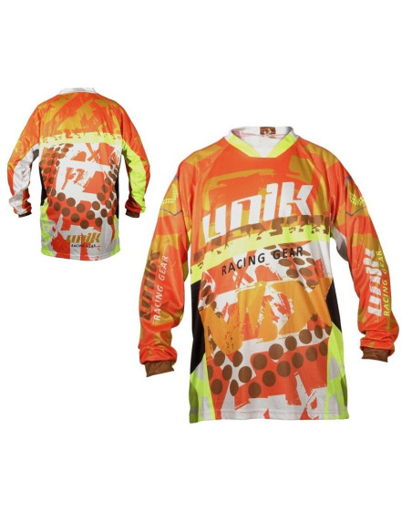 Tricou (bluza) cross-enduro Unik Racing model MX01 culoare: portocaliu fluor – marime S