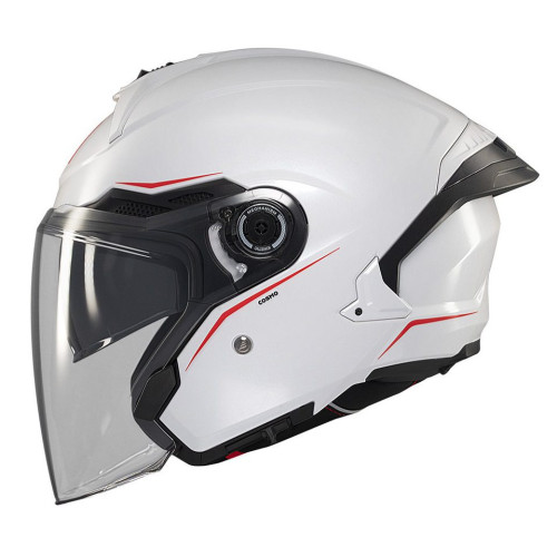 Casca open face motociclete MT Cosmo SV A0 alb lucios (ochelari soare integrati) - tip viziera: MT-V-37