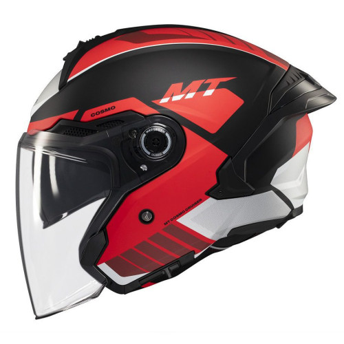 Casca open face motociclete MT Cosmo SV Cruiser B5 rosu mat (ochelari soare integrati) - tip viziera: MT-V-37