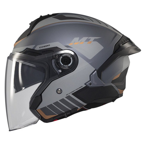 Casca open face motociclete MT Cosmo SV Cruiser C2 gri mat (ochelari soare integrati) - tip viziera: MT-V-37