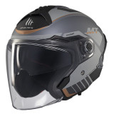 Casca open face motociclete MT Cosmo SV Cruiser C2 gri mat (ochelari soare integrati) - tip viziera: MT-V-37