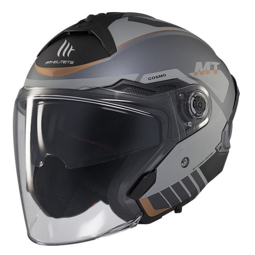 Casca open face motociclete MT Cosmo SV Cruiser C2 gri mat (ochelari soare integrati) - tip viziera: MT-V-37 2