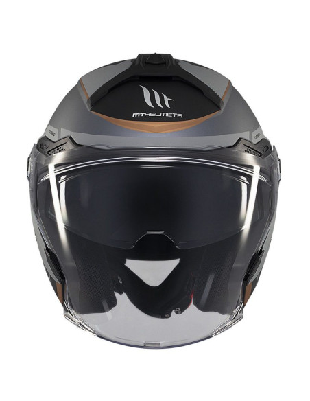 Casca open face motociclete MT Cosmo SV Cruiser C2 gri mat (ochelari soare integrati) - tip viziera: MT-V-37
