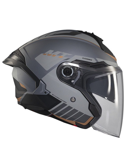 Casca open face motociclete MT Cosmo SV Cruiser C2 gri mat (ochelari soare integrati) - tip viziera: MT-V-37