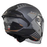 Casca open face motociclete MT Cosmo SV Cruiser C2 gri mat (ochelari soare integrati) - tip viziera: MT-V-37