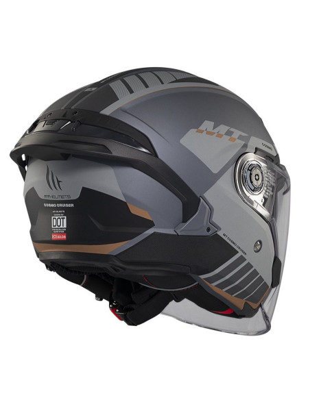 Casca open face motociclete MT Cosmo SV Cruiser C2 gri mat (ochelari soare integrati) - tip viziera: MT-V-37