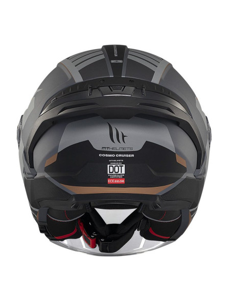 Casca open face motociclete MT Cosmo SV Cruiser C2 gri mat (ochelari soare integrati) - tip viziera: MT-V-37