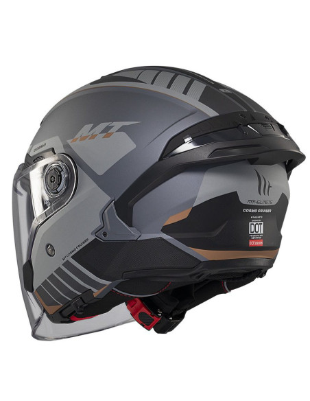 Casca open face motociclete MT Cosmo SV Cruiser C2 gri mat (ochelari soare integrati) - tip viziera: MT-V-37
