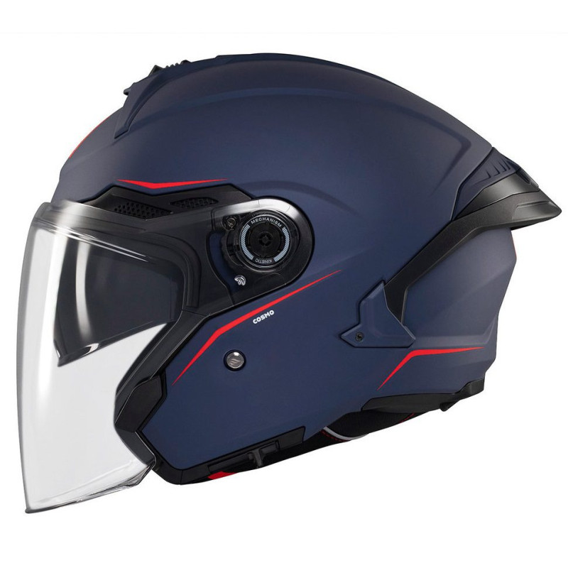 Casca open face motociclete MT Cosmo SV A7 albastru mat (ochelari soare integrati) - tip viziera: MT-V-37