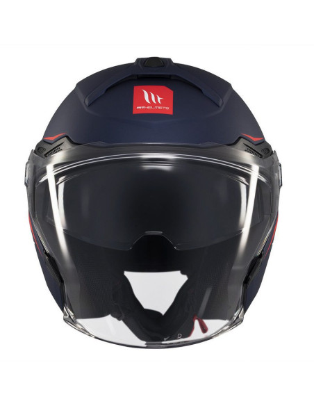 Casca open face motociclete MT Cosmo SV A7 albastru mat (ochelari soare integrati) - tip viziera: MT-V-37