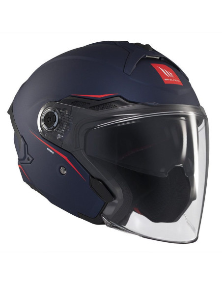 Casca open face motociclete MT Cosmo SV A7 albastru mat (ochelari soare integrati) - tip viziera: MT-V-37
