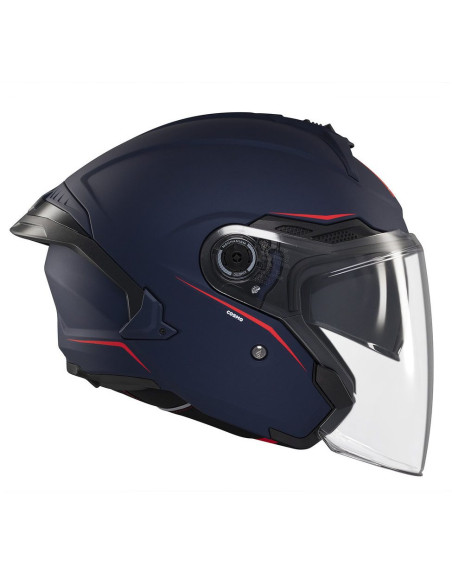 Casca open face motociclete MT Cosmo SV A7 albastru mat (ochelari soare integrati) - tip viziera: MT-V-37