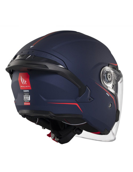Casca open face motociclete MT Cosmo SV A7 albastru mat (ochelari soare integrati) - tip viziera: MT-V-37