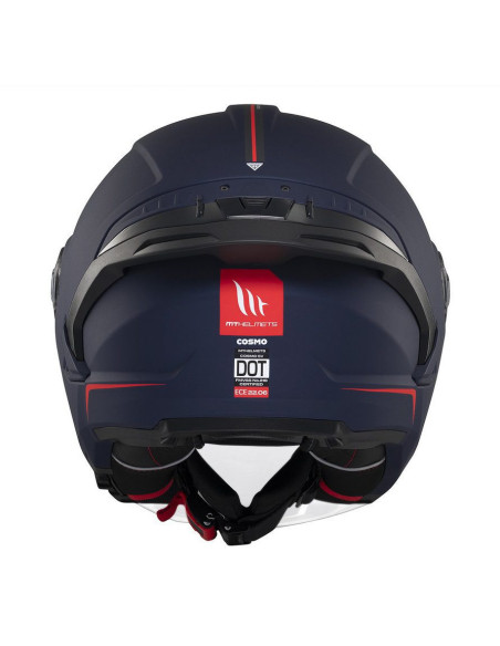 Casca open face motociclete MT Cosmo SV A7 albastru mat (ochelari soare integrati) - tip viziera: MT-V-37