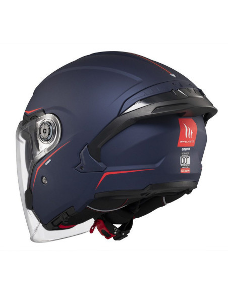 Casca open face motociclete MT Cosmo SV A7 albastru mat (ochelari soare integrati) - tip viziera: MT-V-37