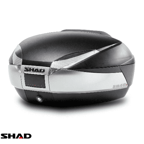 Cutie portbagaj (topcase) Shad model SH48 culoare: negru/titanium (volum: 48 litri) – include placa de montaj