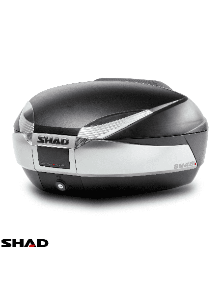 Cutie portbagaj (topcase) Shad model SH48 culoare: negru/titanium (volum: 48 litri) – include placa de montaj