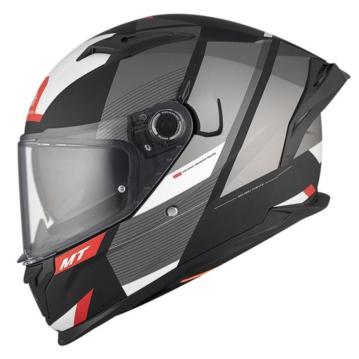 Casca integrala MT Braker SV Chento B0 gri mat (ochelari soare integrati) - tip viziera: MT-V-28B - DKS435 - punctaj maxim SHARP