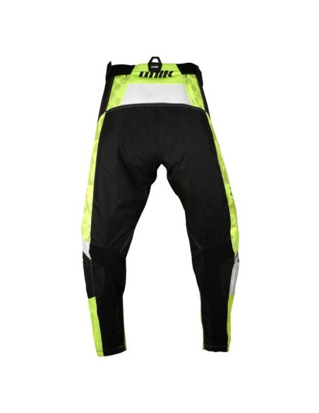 Pantaloni motociclete cross-enduro Unik Racing model MX01 culoare: negru/verde fluor