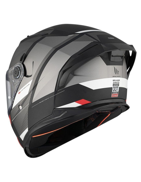 Casca integrala MT Braker SV Chento B0 gri mat (ochelari soare integrati) - tip viziera: MT-V-28B - DKS435 - punctaj maxim SHARP