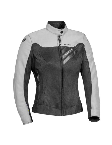Geaca (jacheta) motociclete femei Racing/Roadster Ixon vara model Orion LS culoare: negru/gri