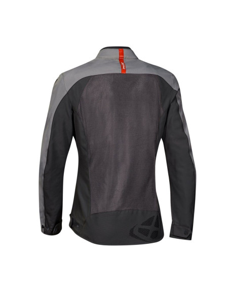 Geaca (jacheta) motociclete femei Racing/Roadster Ixon vara model Orion LS culoare: antracit/gri/rosu