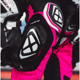 Costum (combinezon) motociclete femei piele Ixon vara model Vortex 3 LS culoare: negru/roz/alb