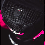Costum (combinezon) motociclete femei piele Ixon vara model Vortex 3 LS culoare: negru/roz/alb