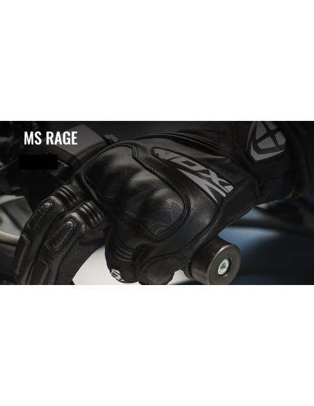 Manusi barbati Roadster Mid-season textil/piele Ixon model MS Rage MS culoare: negru – degete tactile - waterproof