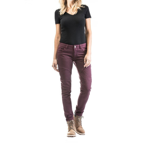 Blugi (jeans) moto femei Ixon model Vicky culoare: burgundy (visiniu) (Cordura® Denim) - clasa AA