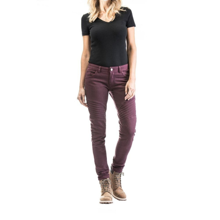 Blugi (jeans) moto femei Ixon model Vicky culoare: burgundy (visiniu) (Cordura® Denim) - clasa AA